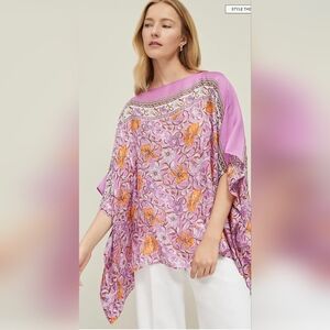Ann Taylor  Floral Poncho  Size M-L
